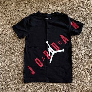 Jordan Kids Black Tee with Red and White Accents